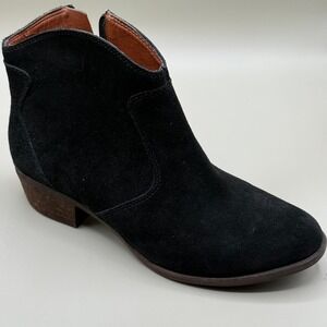 Lucky Brand Women's Black Suede Leather‎ Ankle Boots Booties Size 8M